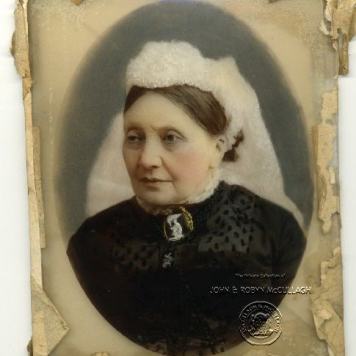 Photograph on glass of Mrs L. A. Meredith